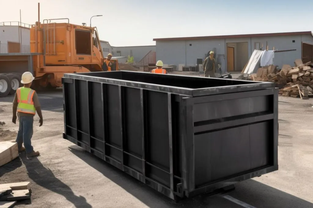 20 yard dumpster in construction site